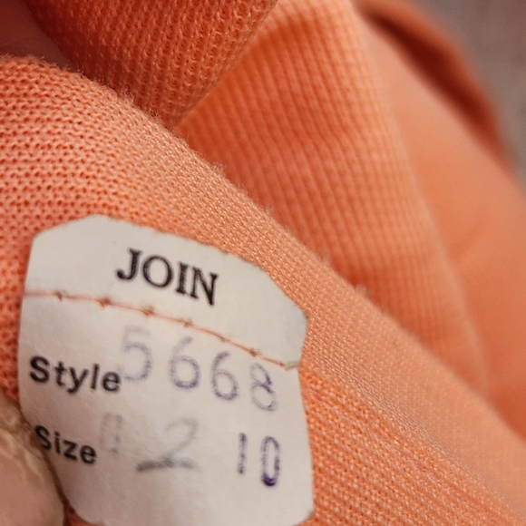 Vintage JC PENNEY Women's Dress US Size Orange Pleated Embroidered Wedding Event - Picture 4 of 11